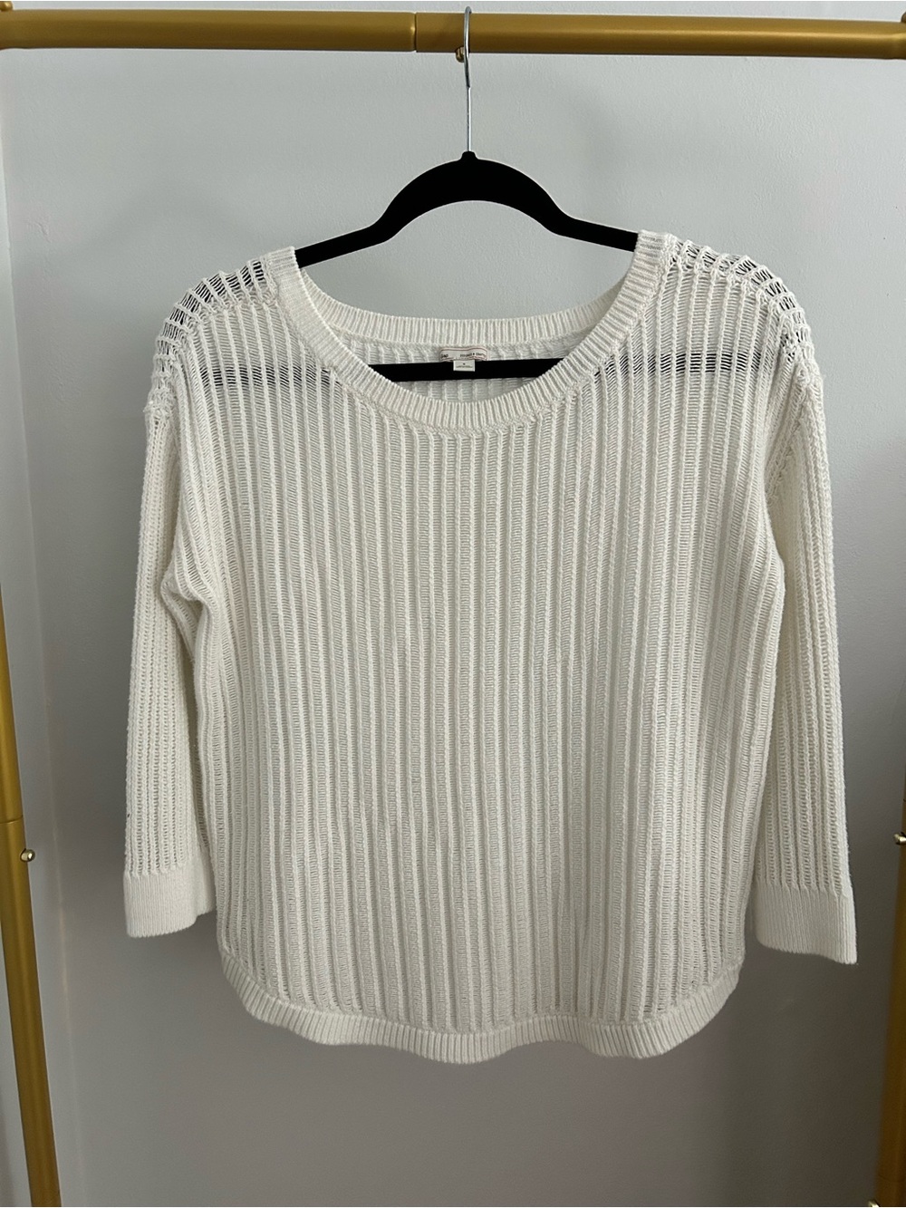 GAP Open Knit 3/4 Sleeve Sweater Size S